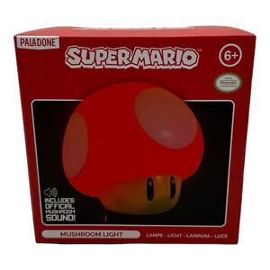 Super Mario Bros Mushroom Light with Sound Night Mood Light Up Figure Decor Lamp